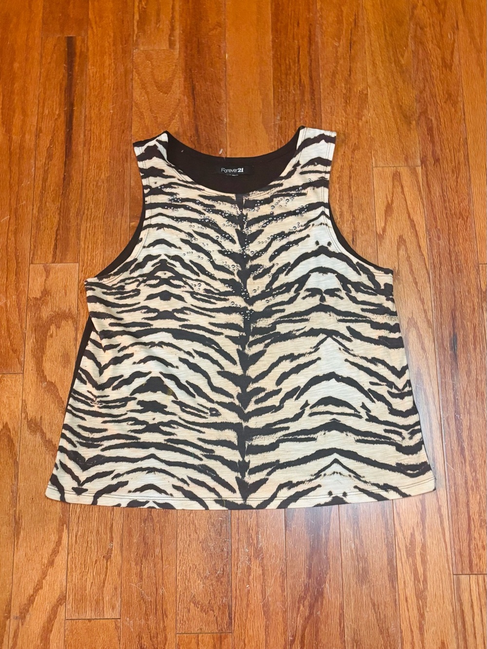 Forever 21 Black and White Zebra Print Tank